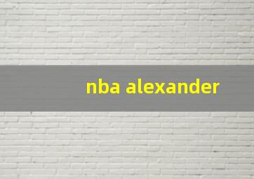 nba alexander